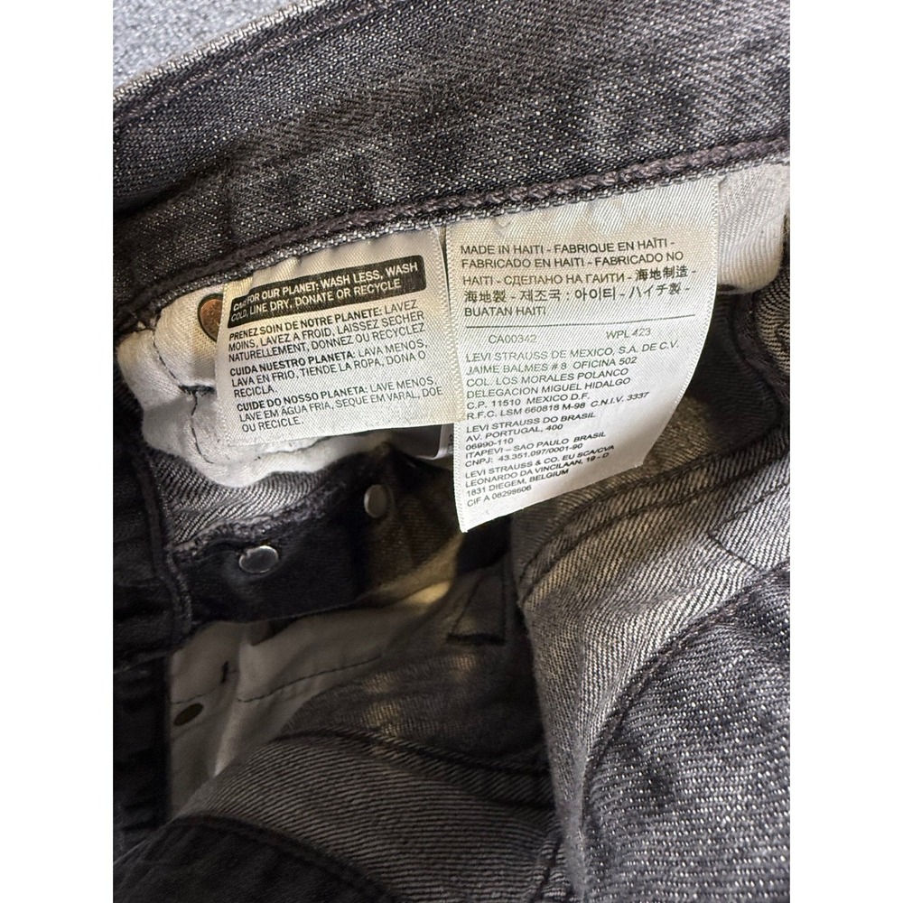 Levi's Jeans Mens 36x34 501 Gray Wash Straight Leg Button Fly Faded Y2K Punk - Picture 3 of 11